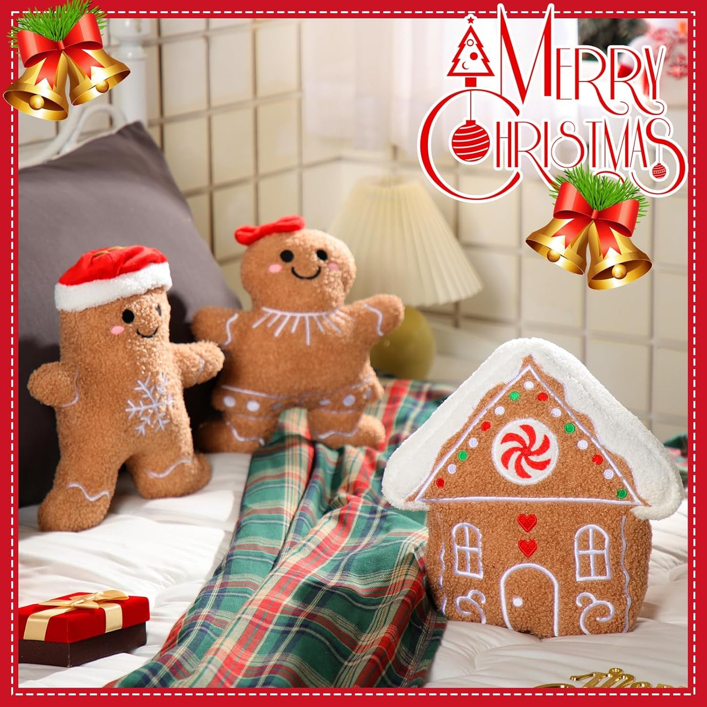 3 Christmas Gingerbread Pillows Gingerbread House Gingerbread Man 