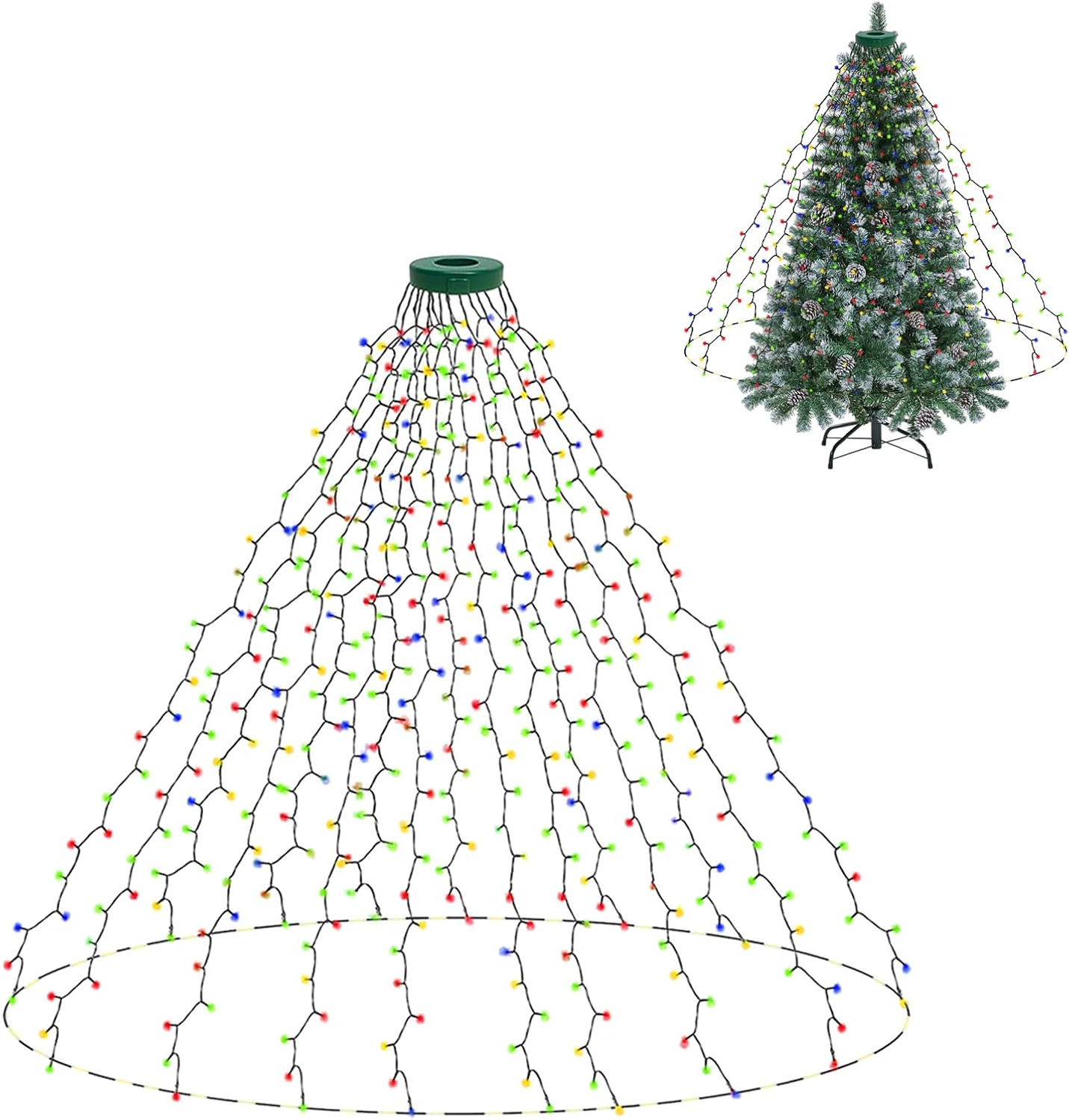 Christmas Tree Lights, 8 Light Modes 6.6FT X 16 String Lines with 400 LED 