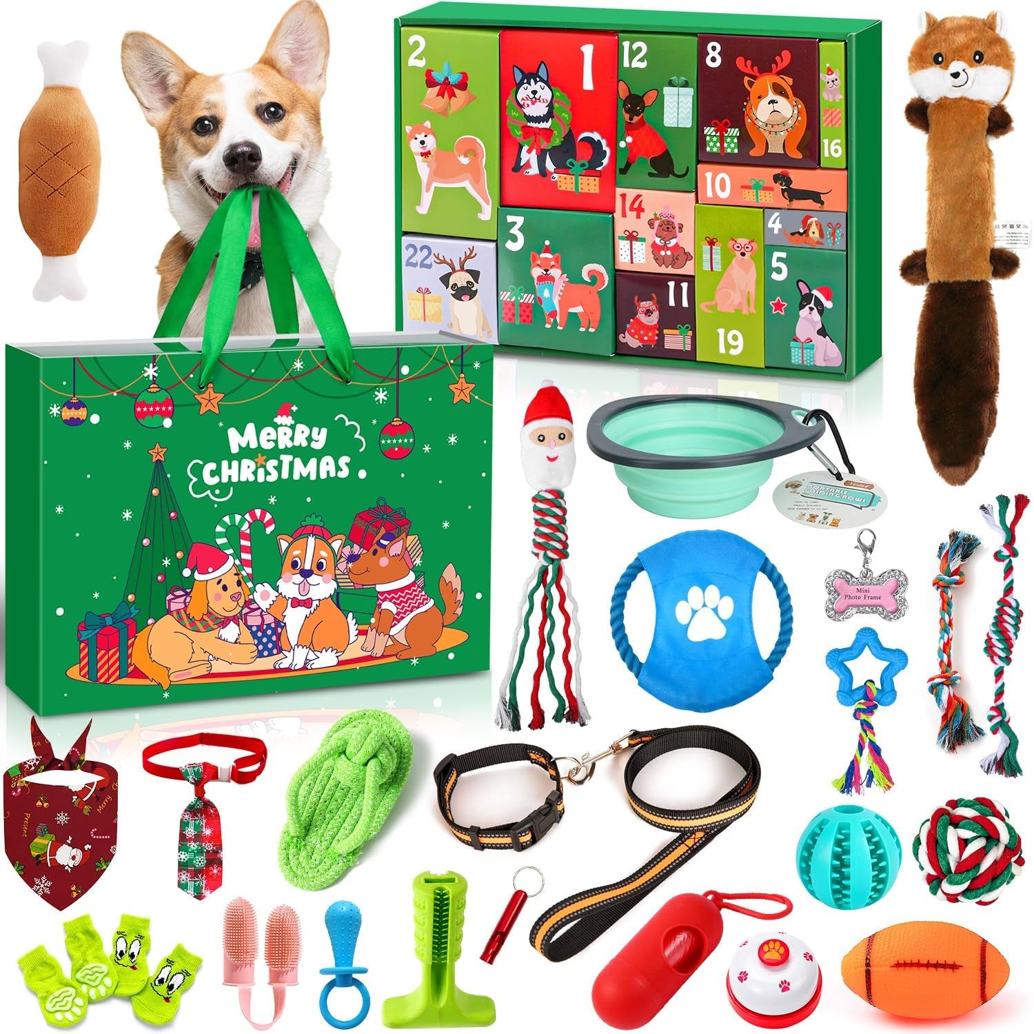  24 Days Interactive Dog Toys Accessories Christmas Gifts