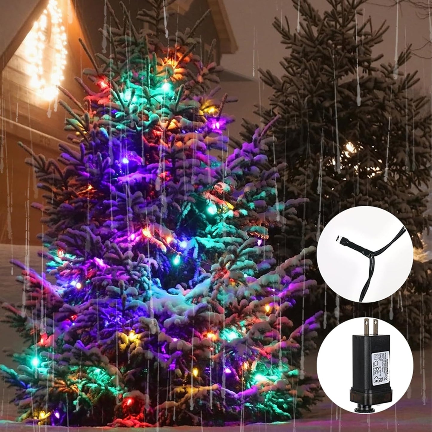 Christmas Tree Lights, 8 Light Modes 6.6FT X 16 String Lines with 400 LED 