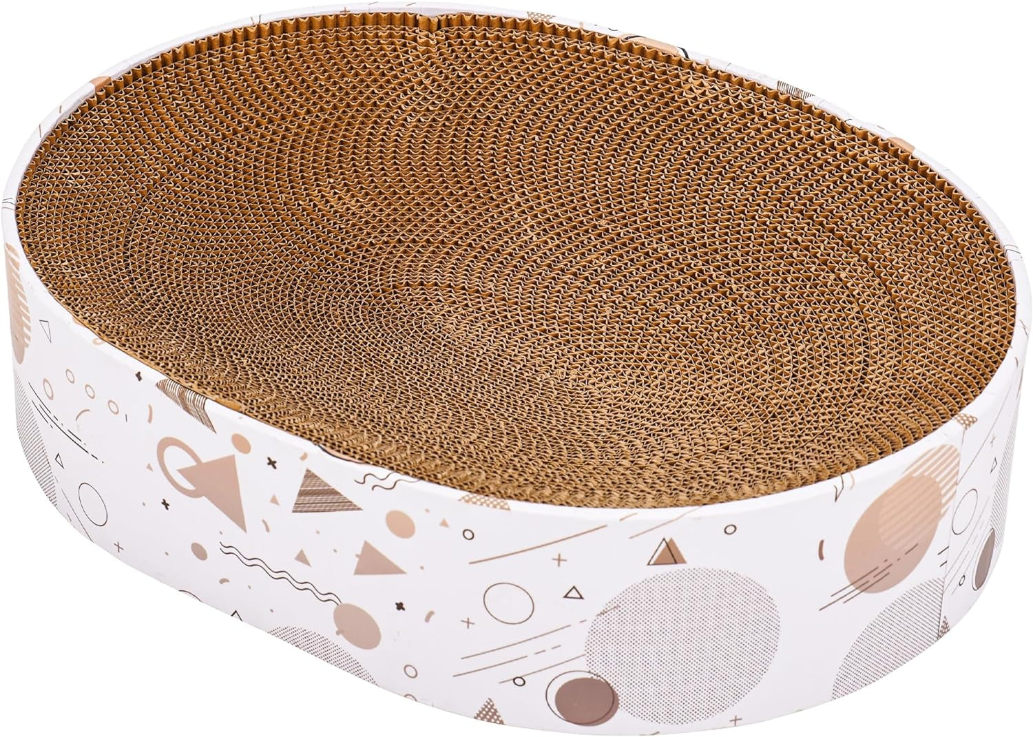 Cardboard Scratcher Pad Scratching Post:Oval Sturdy Cat Scratching Cardboard Pad Breathable Cat Scratch Pad, Cat Scratching Cardboard for Indoor Cats, Furniture Protecter