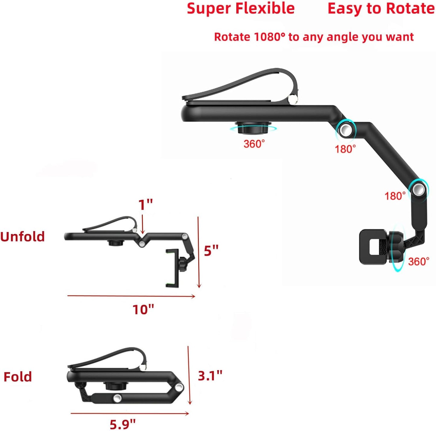 360° Multifunctional Car Phone Holder, Universal Adjustable Cell Phone Holder for Car