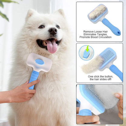 Self-Cleaning Slicker Brush – The Ultimate Grooming Tool for Your Pet!