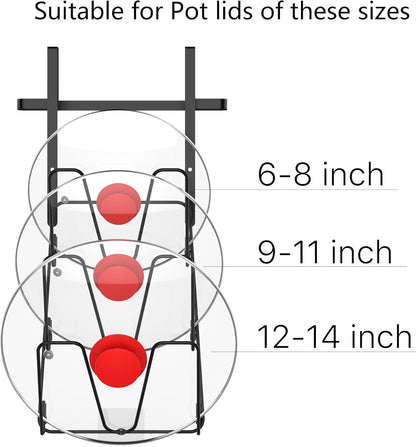 2 Pot Lid Rack for Kitchen Cabinet Organizer