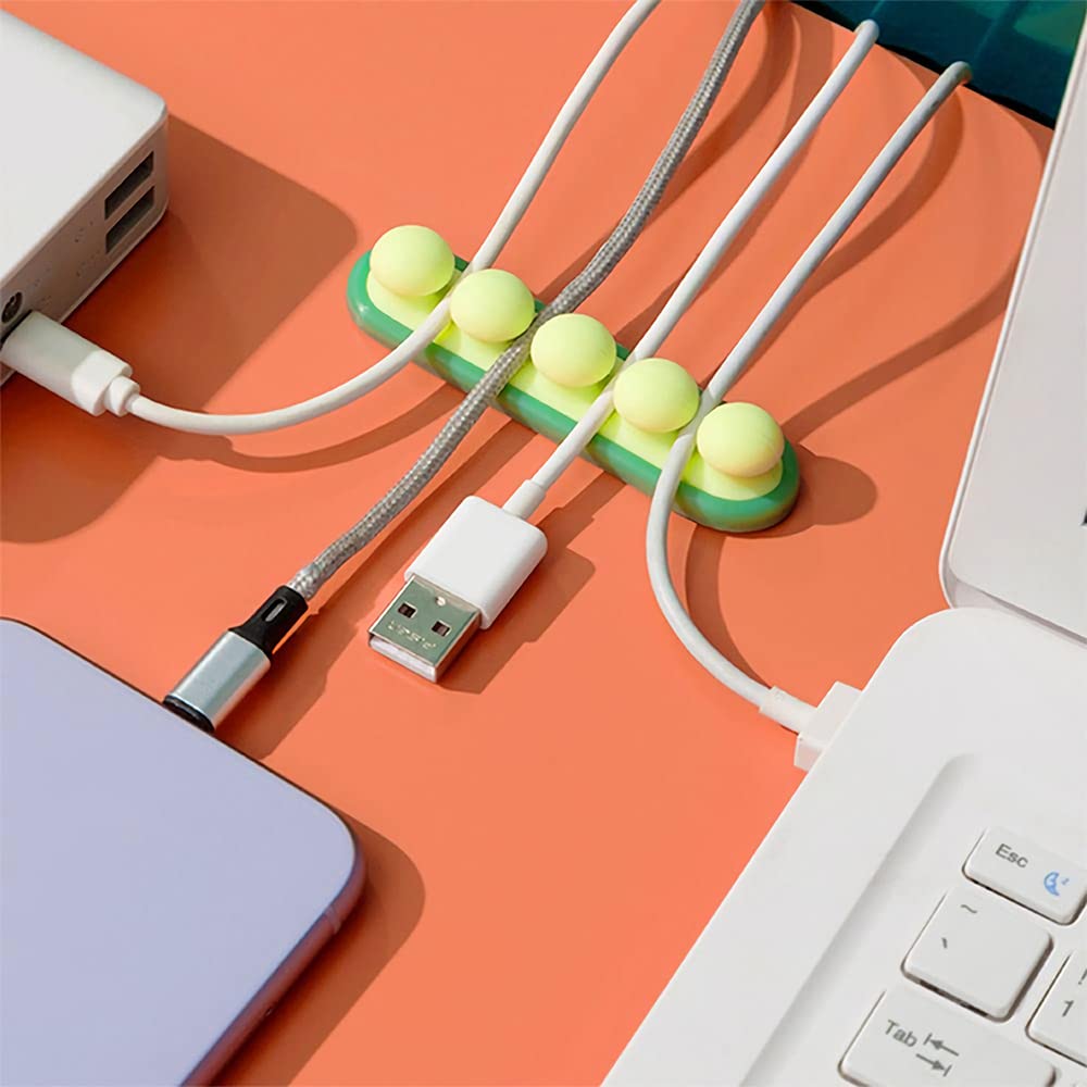 Phone Cord Holder for Desk,Cute Adhesive Cable Clips Holder,Car Home Office Cable Prganizer Accessories,5 Pack Cord Management Charger Holder