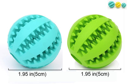 2 Pack Dog Toy BallNontoxic Bite Resistant Teething Toys Balls for Small/Medium/Large Dog and Puppy Cat, Dog Pet Food Treat Feeder 