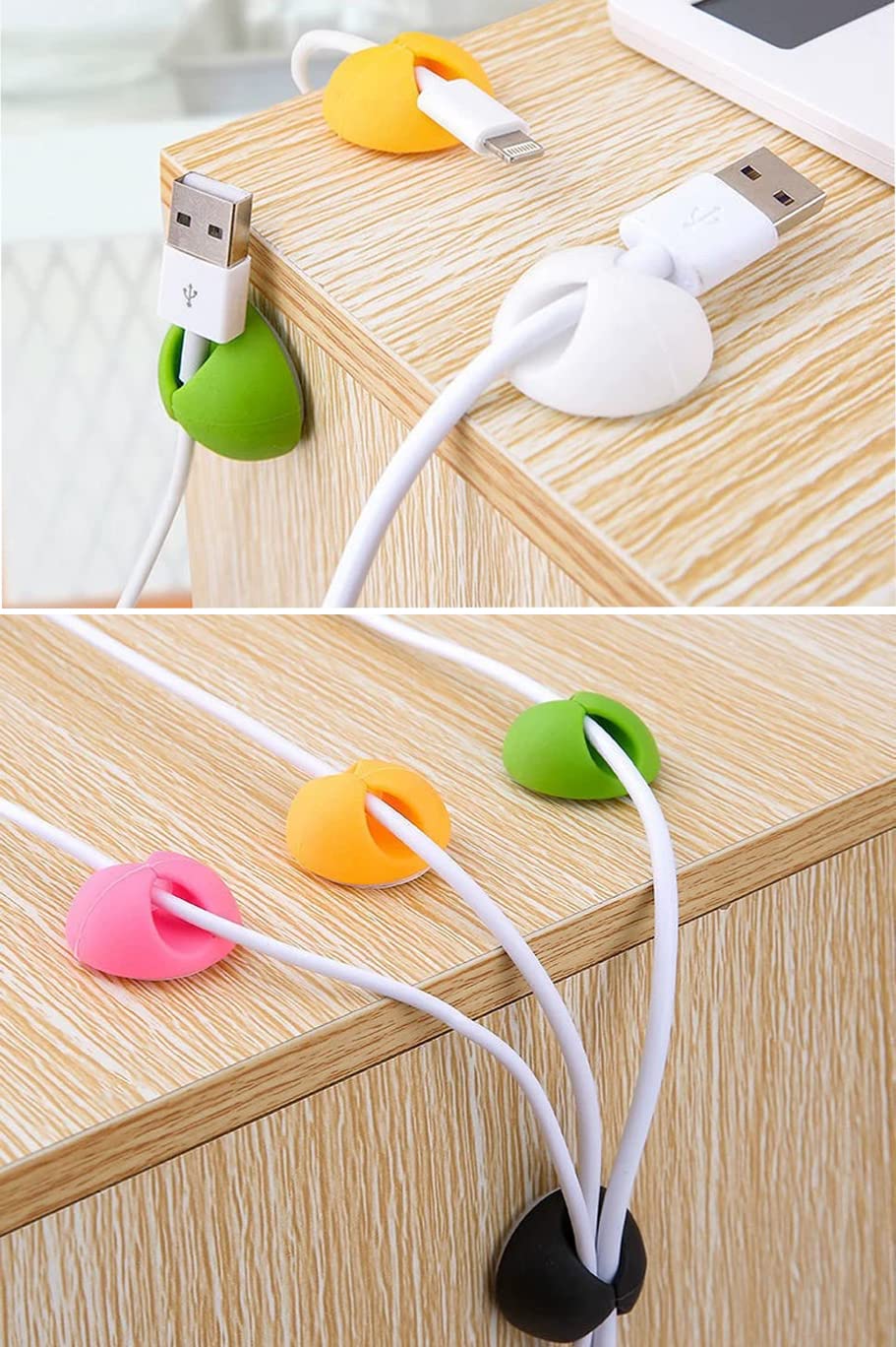 Phone Cord Holder for Desk,Cute Adhesive Cable Clips Holder,Car Home Office Cable Prganizer Accessories,5 Pack Cord Management Charger Holder