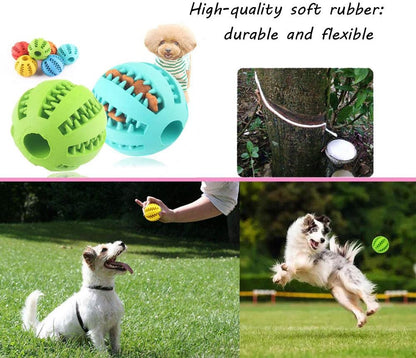 2 Pack Dog Toy BallNontoxic Bite Resistant Teething Toys Balls for Small/Medium/Large Dog and Puppy Cat, Dog Pet Food Treat Feeder 