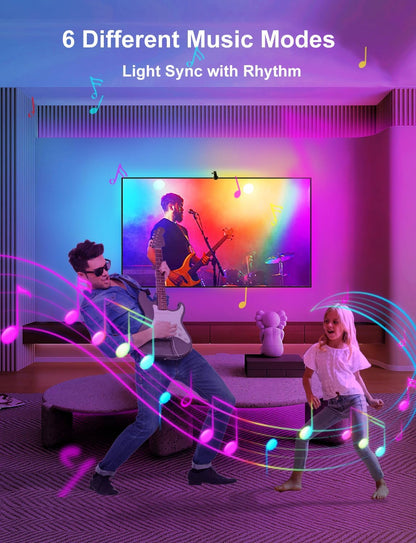 13FT Strip Lights Sync to Screen & Music Smart App Control, USB Power