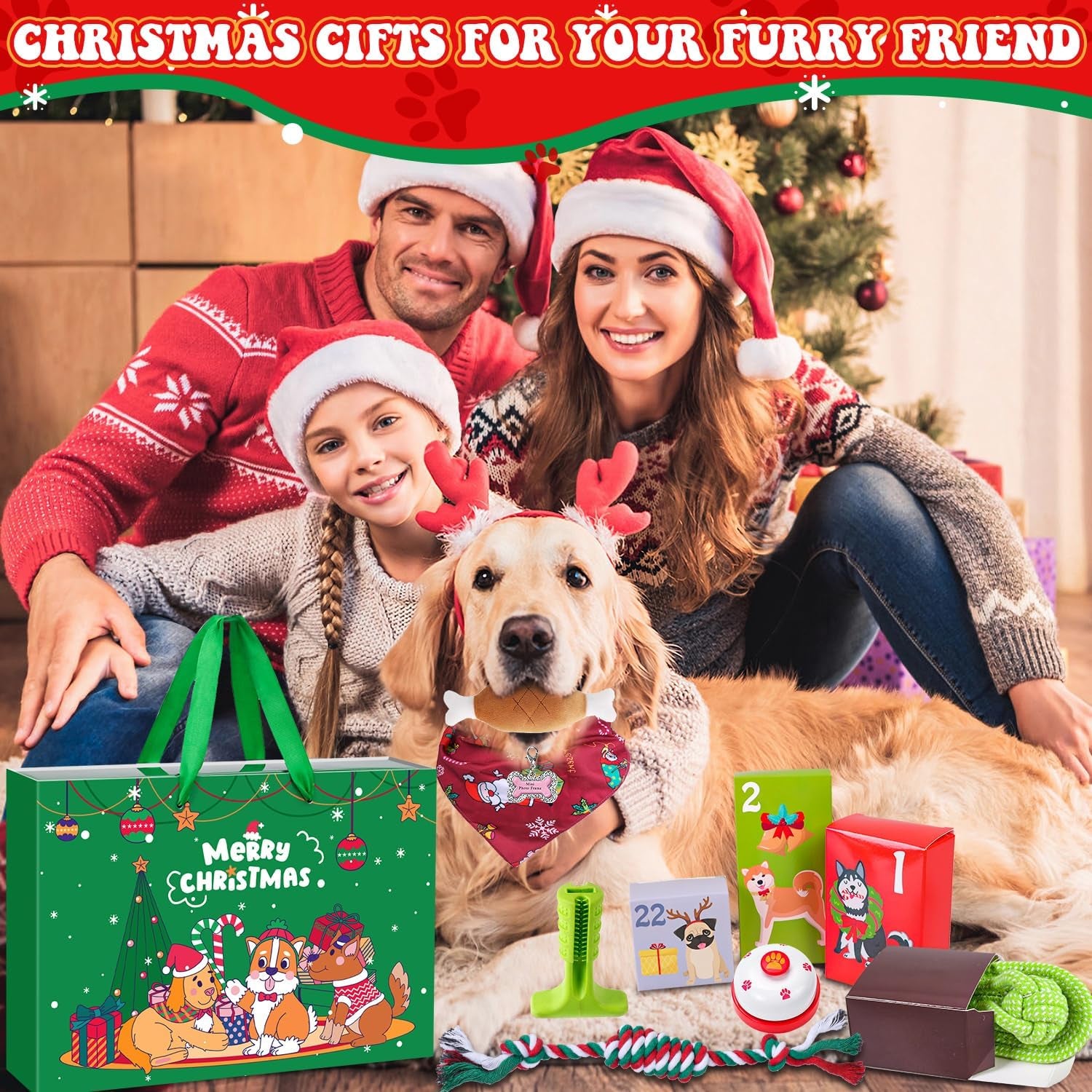  24 Days Interactive Dog Toys Accessories Christmas Gifts