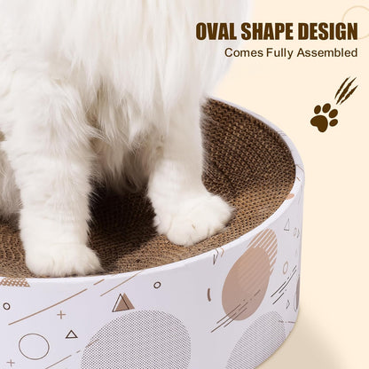 Cardboard Scratcher Pad Scratching Post:Oval Sturdy Cat Scratching Cardboard Pad Breathable Cat Scratch Pad, Cat Scratching Cardboard for Indoor Cats, Furniture Protecter