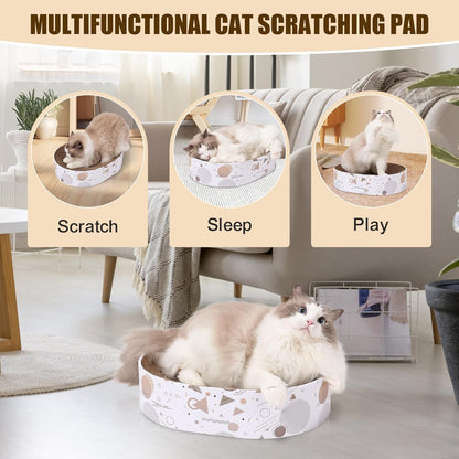 Cardboard Scratcher Pad Scratching Post:Oval Sturdy Cat Scratching Cardboard Pad Breathable Cat Scratch Pad, Cat Scratching Cardboard for Indoor Cats, Furniture Protecter