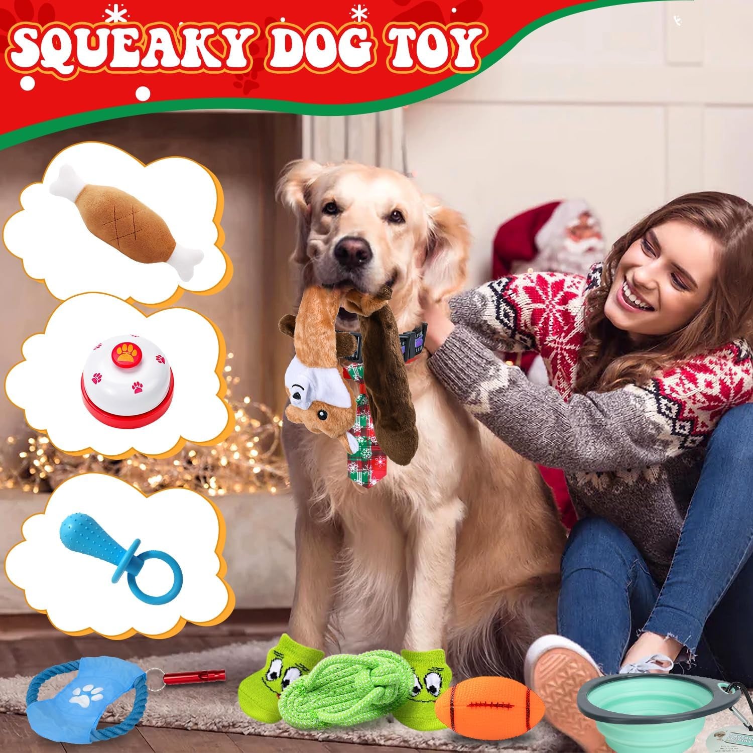  24 Days Interactive Dog Toys Accessories Christmas Gifts