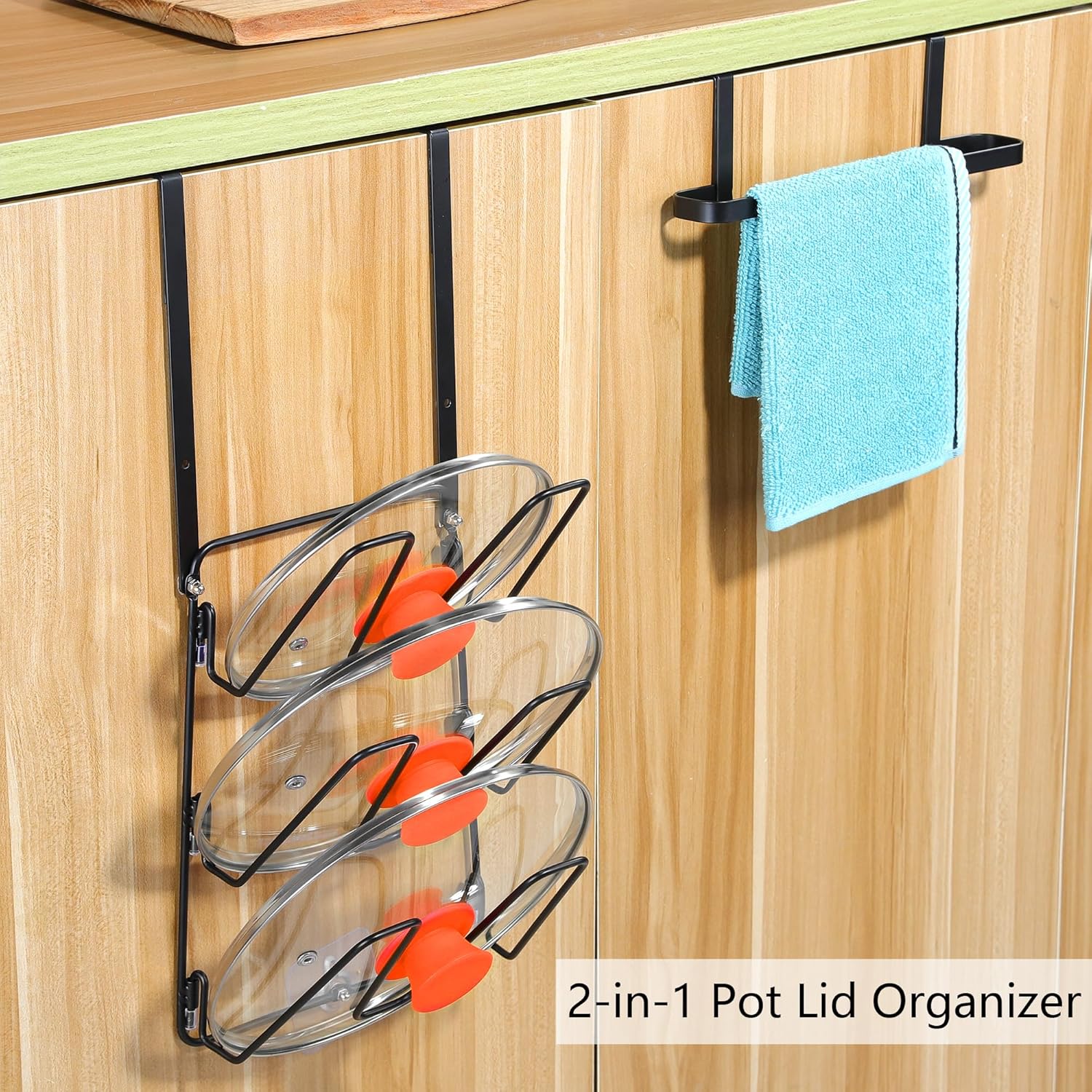 2 Pot Lid Rack for Kitchen Cabinet Organizer