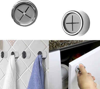 6Packs Self Adhesive Wall Mount Dish Towel Hook Hangers,Holders with Premium Chrome Finish for Kitchen, Bathroom, Cabinet