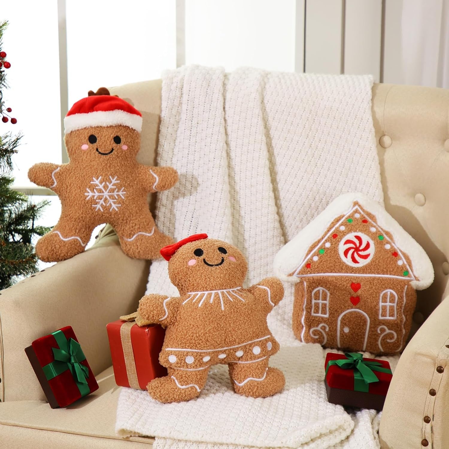 3 Christmas Gingerbread Pillows Gingerbread House Gingerbread Man 