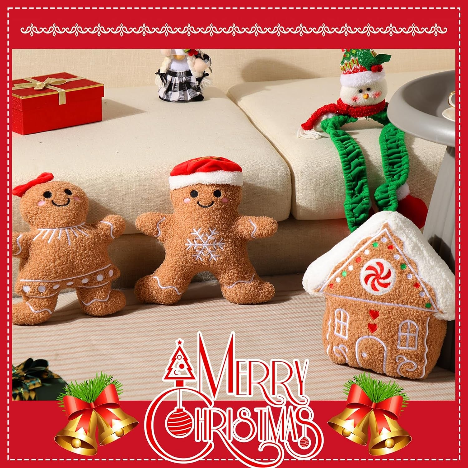 3 Christmas Gingerbread Pillows Gingerbread House Gingerbread Man 